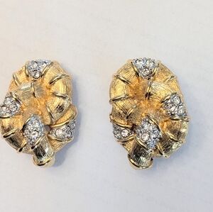 Elegant Gold and Silver Crystal Earrings